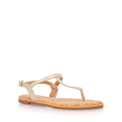 Gold 'Riva' low heel sandal